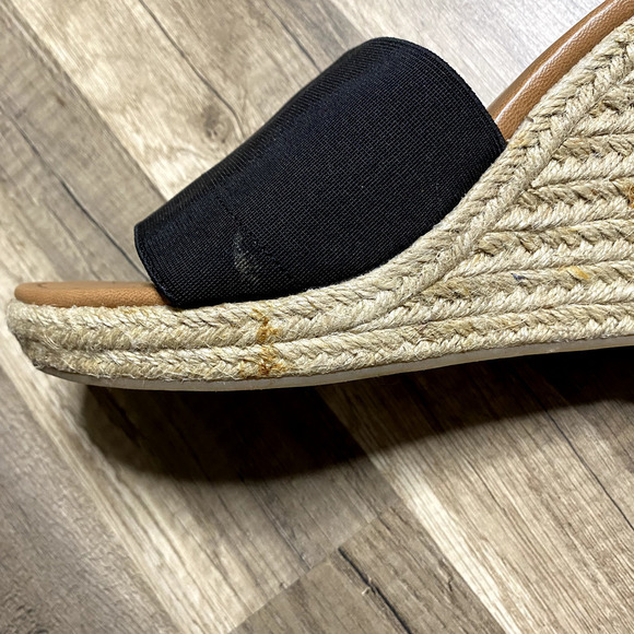 Express Women Espadrille Platform Wedge Heel Sandal Women Y2K Black Size 10 - Picture 12 of 12